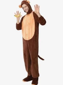 Halloween Costumes Men's Animal Costumes Deep Brown Monkey Winter Sleepwear Animal Costume Halloween onesie pajamas