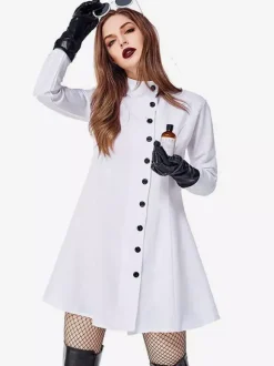 Halloween Costumes Women's Nurse Sexy White Clothes Gloves Halloween Holidays Costumes