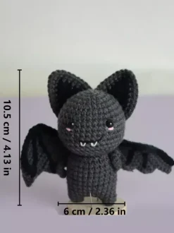 Halloween Crochet Plush Hollow Skeleton Bat And Pumpkin Amigurumi Handmade Gothic Decor