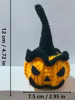 Halloween Crochet Plush Hollow Skeleton Bat And Pumpkin Amigurumi Handmade Gothic Decor