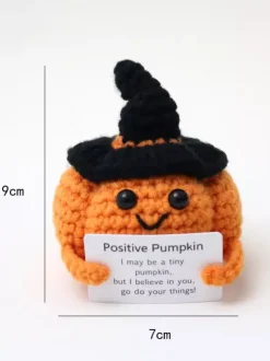 Halloween Crochet Pumpkin Plush Handmade Cute Amigurumi Decor