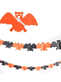 Halloween Decorations Yellow Paper Bat Spider Paper Garland