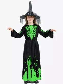 Halloween Dress Costume Glow-in-the-Dark Witch For Kids