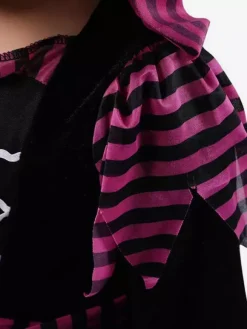 Halloween Girls Witch Dress Purple Striped Costume With Matching Hat Halloween Cosplay Outfit For Kids