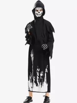 Halloween Glow-in-the-Dark Grim Reaper Costume For Kids Ghost Jumpsuit Stage Performance Outfit