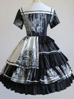 Halloween Gothic Lolita Dresses Bows Black Black