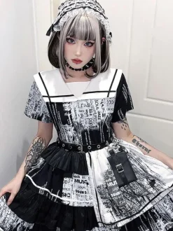 Halloween Gothic Lolita Dresses Bows Black Black