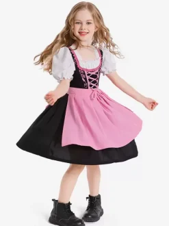 Halloween Kids Halloween Costumes Light Sky Blue Halloween Polyester Set Kid's Dress