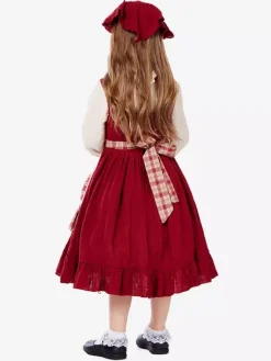 Halloween Kids Halloween Costumes Red Halloween Set Kid's Polyester Dress Headwear