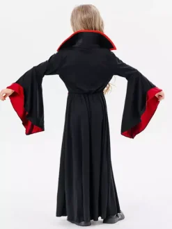 Halloween Kids Halloween Costumes Black Halloween Polyester Set Kid's Necklace Dress