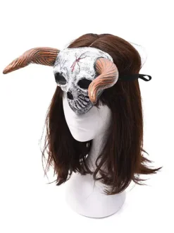 Halloween Scary Decorations For Adult Light Gray Polyester Fiber Devil Headwear Holiday Decorations