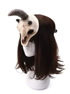 Halloween Scary Decorations For Adult Light Gray Polyester Fiber Devil Headwear Holiday Decorations