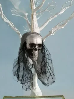 Halloween Scary Decorations Purple Polyester Fiber Skull