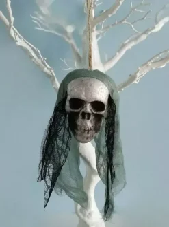 Halloween Scary Decorations Purple Polyester Fiber Skull