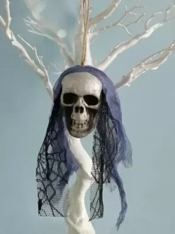 Halloween Scary Decorations Purple Polyester Fiber Skull
