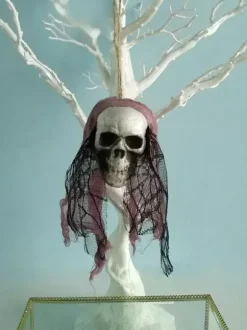 Halloween Scary Decorations Purple Polyester Fiber Skull