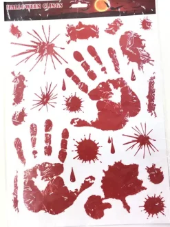 Halloween Scary Decorations Burgundy Paper Sticker