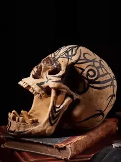 Halloween Skull Sculpture Medieval Dark Cranium Decor