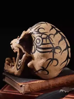 Halloween Skull Sculpture Medieval Dark Cranium Decor