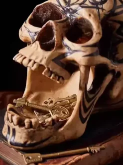 Halloween Skull Sculpture Medieval Dark Cranium Decor