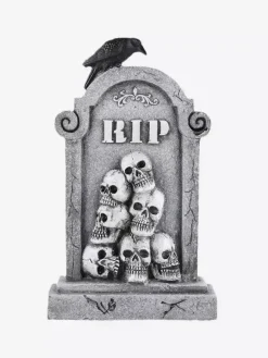 Halloween Tombstone Decor Gothic Graveyard Lawn Ornaments Weatherproof Resin Cemetery Props
