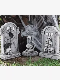 Halloween Tombstone Decor Gothic Graveyard Lawn Ornaments Weatherproof Resin Cemetery Props