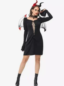 Halloween Vampire Costumes Black Sexy Accessory Dress Set Holidays Costumes