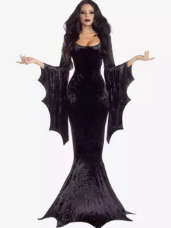 Halloween bat witch ghost bride costume goth witch vampire masquerade dress performance costume