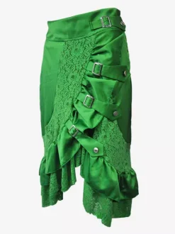 Halloween Black Lace Punk Rock Gothic Skirt High Waist Irregular Skirt