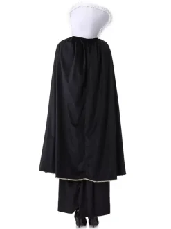 Halloween Black Retro Cloak Dress Set Holidays Costumes