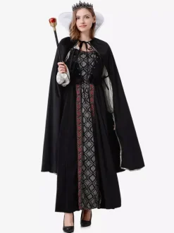 Halloween Black Retro Cloak Dress Set Holidays Costumes