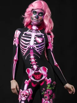Halloween Carnival Costume Skeleton Zentai Jumpsuit Carnival Outfit