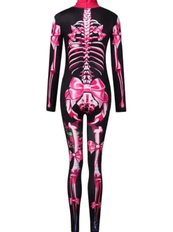 Halloween Carnival Costume Skeleton Zentai Jumpsuit Carnival Outfit