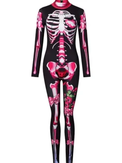 Halloween Carnival Costume Skeleton Zentai Jumpsuit Carnival Outfit
