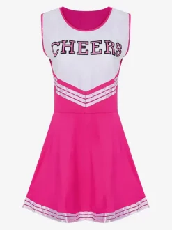 Halloween Cheerleaders Girl Costumes For Women Black Sexy Polyester Short Dress Holidays Costumes Full Set