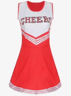 Halloween Cheerleaders Girl Costumes For Women Black Sexy Polyester Short Dress Holidays Costumes Full Set