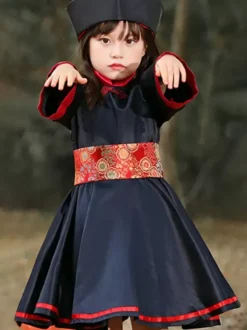 Halloween Costumes For Kids Black Halloween Polyester Set Kid's Dress Hat