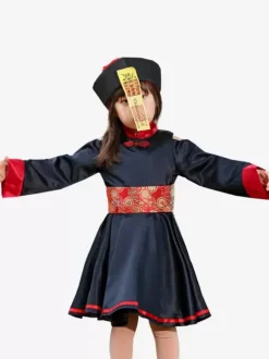 Halloween Costumes For Kids Black Halloween Polyester Set Kid's Dress Hat