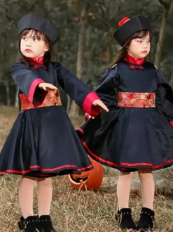 Halloween Costumes For Kids Black Halloween Polyester Set Kid's Dress Hat