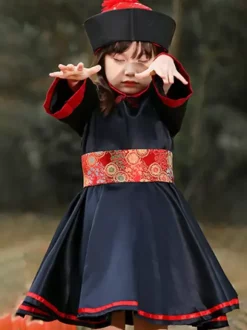 Halloween Costumes For Kids Black Halloween Polyester Set Kid's Dress Hat