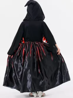 Halloween Costumes For Kids Black Halloween Set Kid's Polyester Dress Necklace