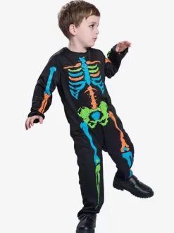 Halloween Costumes For Kids Black Polyester Jumpsuit Holiday Costume Full Set