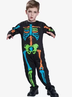 Halloween Costumes For Kids Black Polyester Jumpsuit Holiday Costume Full Set