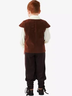 Halloween Costumes For Kids Coffee Brown Halloween Polyester Set Kid's Shirt Pants