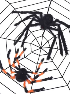 Halloween Decorations Split Color Polyester Fiber Halloween Spider Props