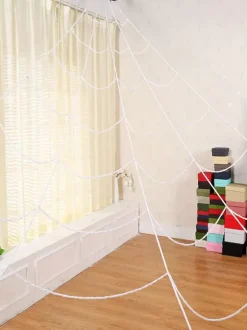 Halloween Decorations White Spider Web Polyester Fiber Holiday Decorations