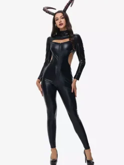 Halloween Devil Costumes Black Women Sexy Jumpsuit Set Holidays Costumes