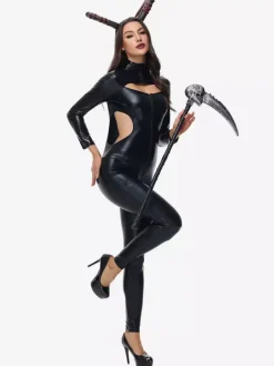 Halloween Devil Costumes Black Women Sexy Jumpsuit Set Holidays Costumes