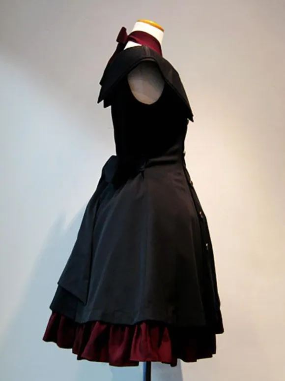 Halloween Gothic Lolita Dresses Ruffles Black