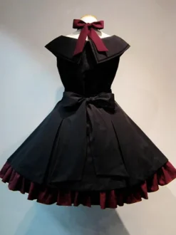 Halloween Gothic Lolita Dresses Ruffles Black
